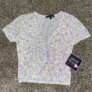 ♻️NWT-floral mesh top